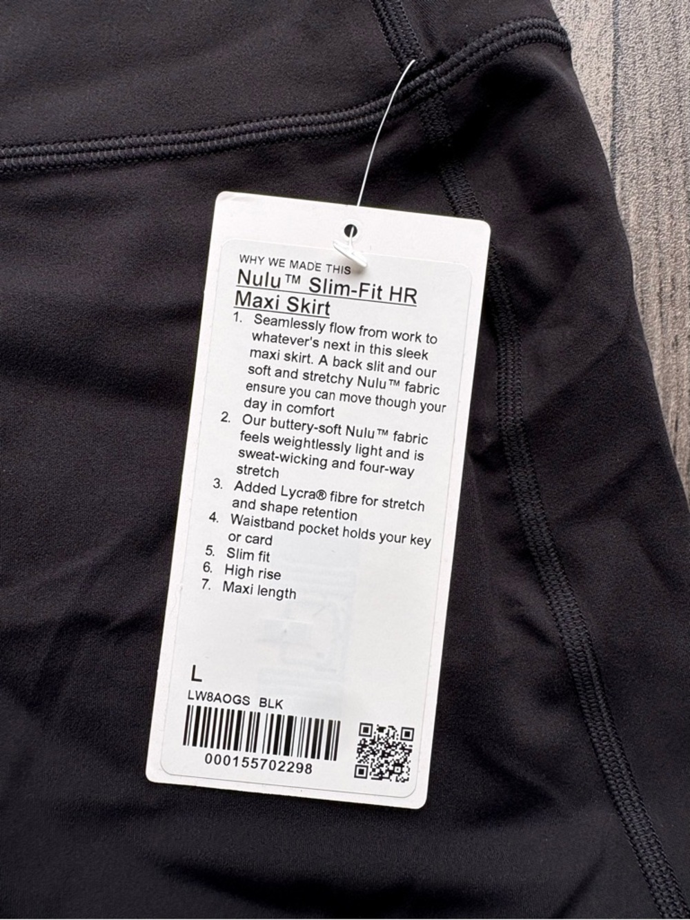 Black Lululemon Nulu slim-fit HR maxi skirt - Picture 5 of 6